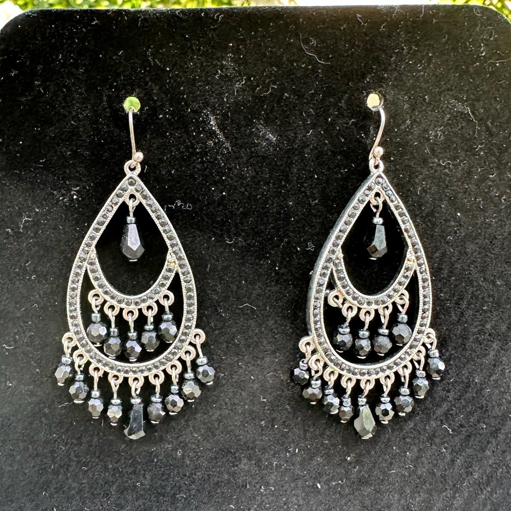 BR Black Chandelier Earrings